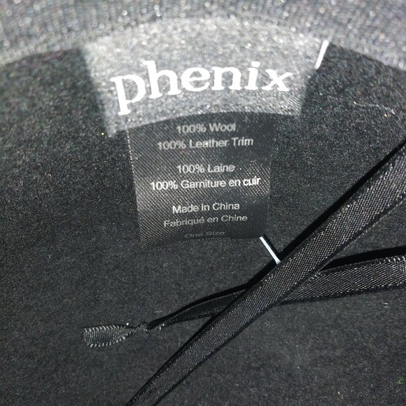 Phenix Alexis Wool Floppy Hat Boho Wide Brim Round Crown Leather Tied Band NWOT - Picture 2 of 4